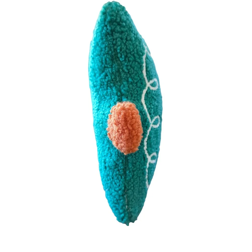 Christmas Tree Sherpa Decorative Pillow Teal Green Pom Pom Holiday Decor